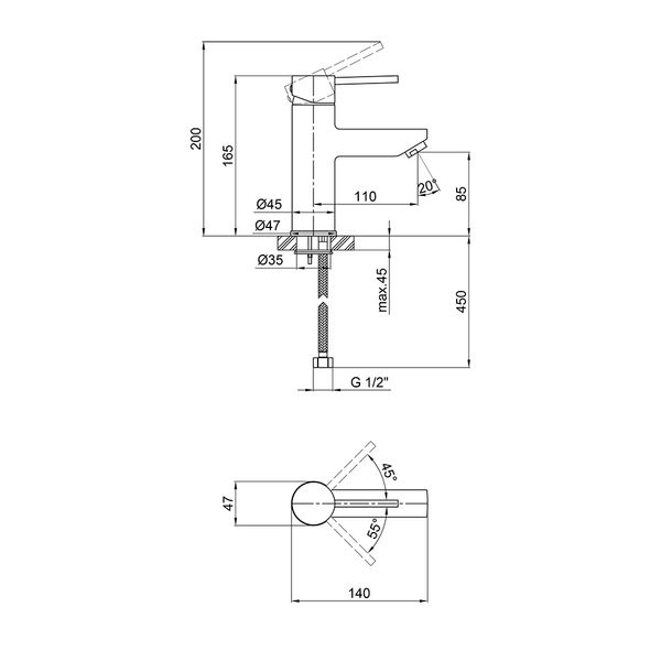 Змішувач для раковини Spring 001 Chrome Qtap SD00002938 фото