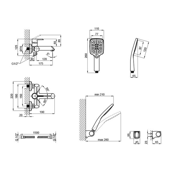 Змішувач для ванни Qtap Grand CRM 006 QTGRACRM006 фото