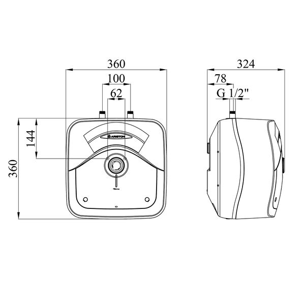 Водонагрівач Ariston Andris Rs 15U/3 з мокрим ТЕНом 3100634 CV034070 фото