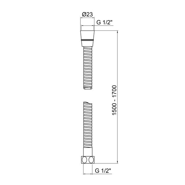 Шланг для душу Lidz (CRM) 50 06 150 00 1,50-1,70 м LIDZCRM500615000 фото