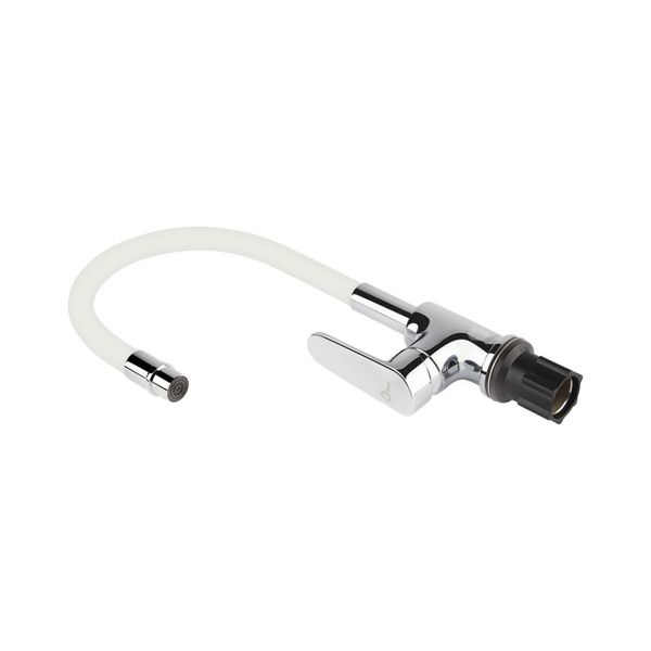 Смеситель для кухни Qtap Linea с гибким изливом QTLINCRW007F Chrome/White SD00027878 фото