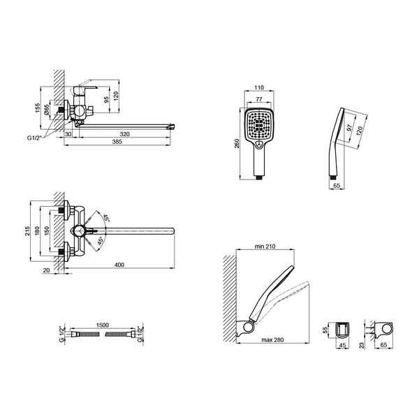 Смеситель для ванны Qtap Grand BCR 005 QTGRABCR005 фото