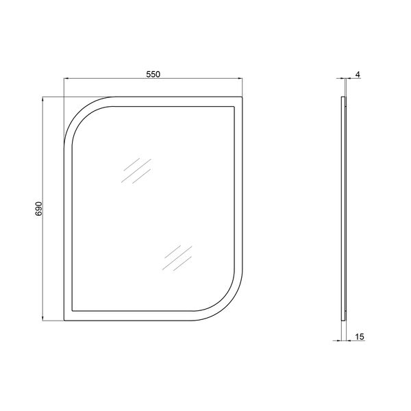 Дзеркало Qtap Scorpio 550х695 Graphite QT147850702G QT147850702G фото