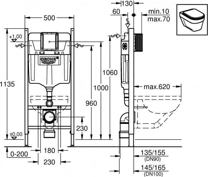 Інсталяція для унітаза Geberit Duofix 2 в 1 д/кнопок DELTA 458.103.00.1 458.103.00.1 фото