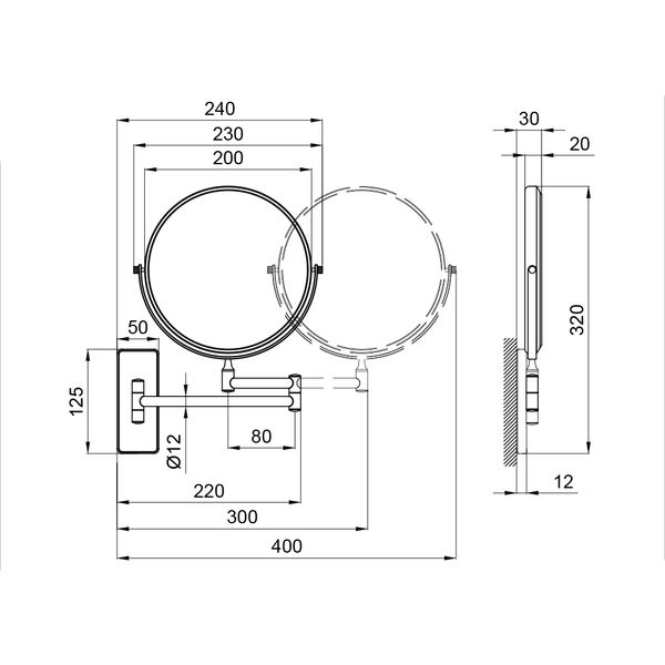 Косметическое зеркало Qtap Liberty настенное D 200 мм QTLIBANT1147 Antic Bronze SD00031708 фото