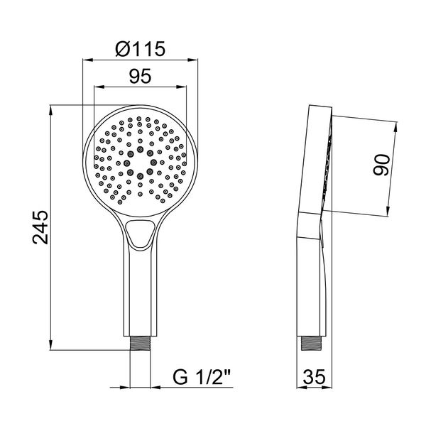 Лейка для ручного душа Qtap Rucni A120O3KCW QTRUCA120O3KCW фото