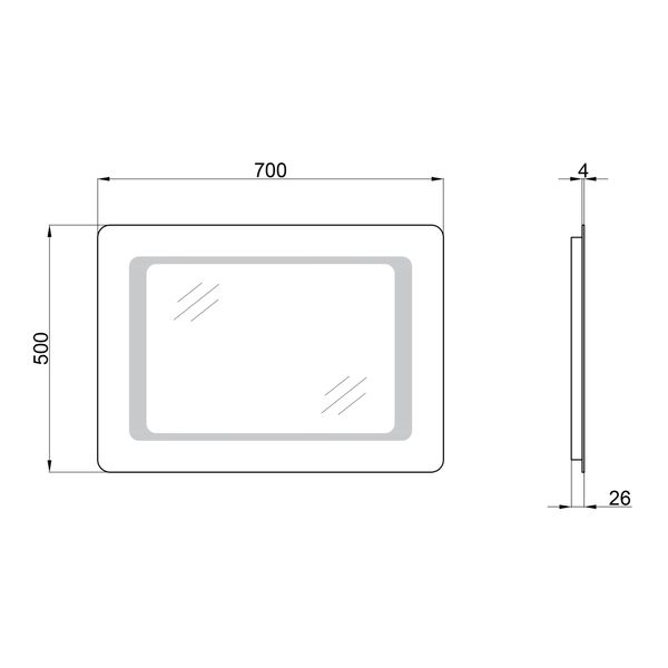 Дзеркало Qtap Leo 500х700 з LED-підсвічуванням, Reverse QT117812086080W QT117812086080W фото