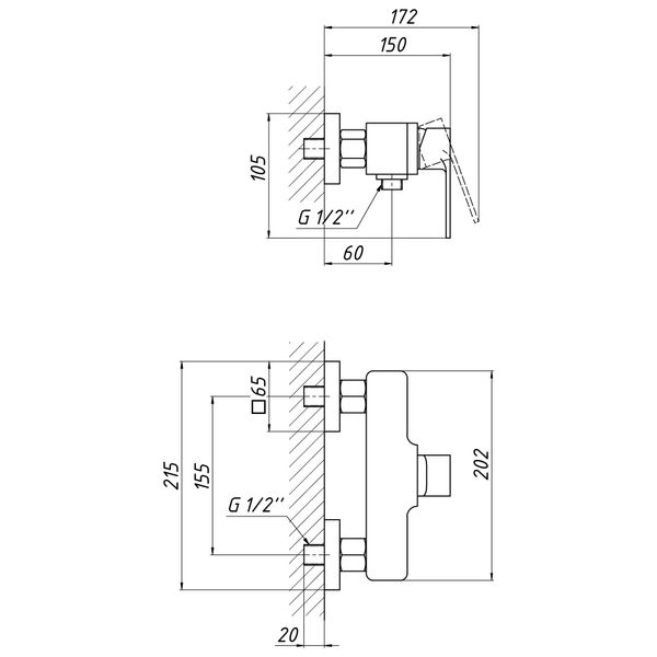 Змішувач для душу Qtap Namesti 4025102C QTNAM4025102C фото