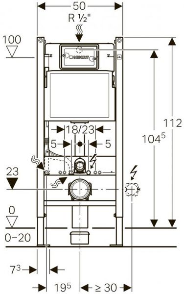 Инсталляция для унитаза Geberit Duofix 3 в 1 д/кнопок DELTA 458.126.00.1 458.126.00.1 фото