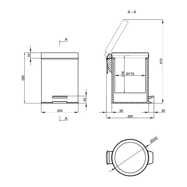 Ведро для мусора Qtap Liberty 5 л QTLIBCRM1149 Chrome SD00031724 фото