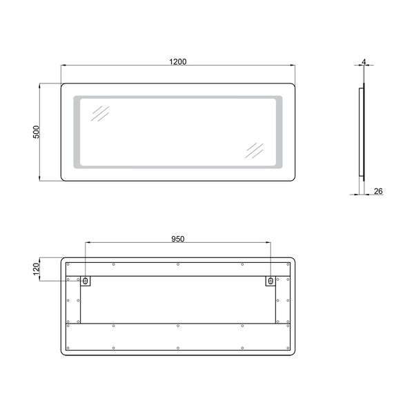 Зеркало Qtap Leo 1200х500 с LED-подсветкой QT117814276080W QT117814276080W фото