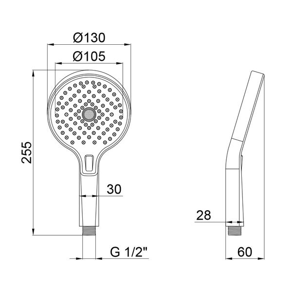 Лейка для ручного душа Qtap Rucni A133O3KCW QTRUCA133O3KCW фото