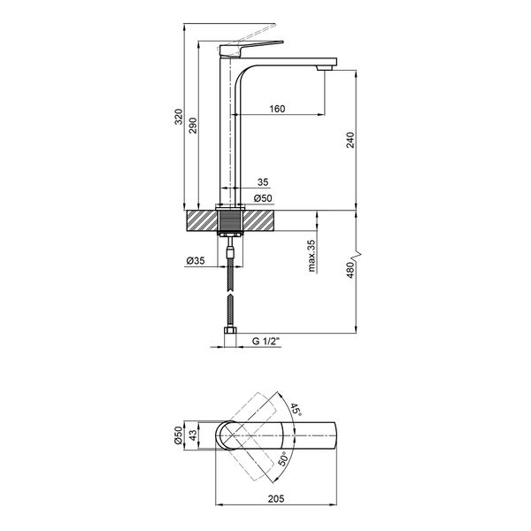 Смеситель для раковины Qtap Slavonice 10H42103C QTSLV10H42103C фото