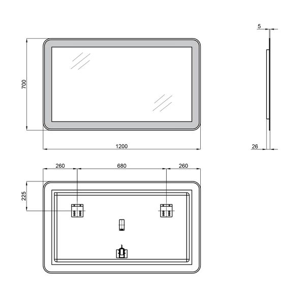 Дзеркало Qtap Swan 1200x700 з LED-підсвічуванням QT1678141470120W QT1678141470120W фото