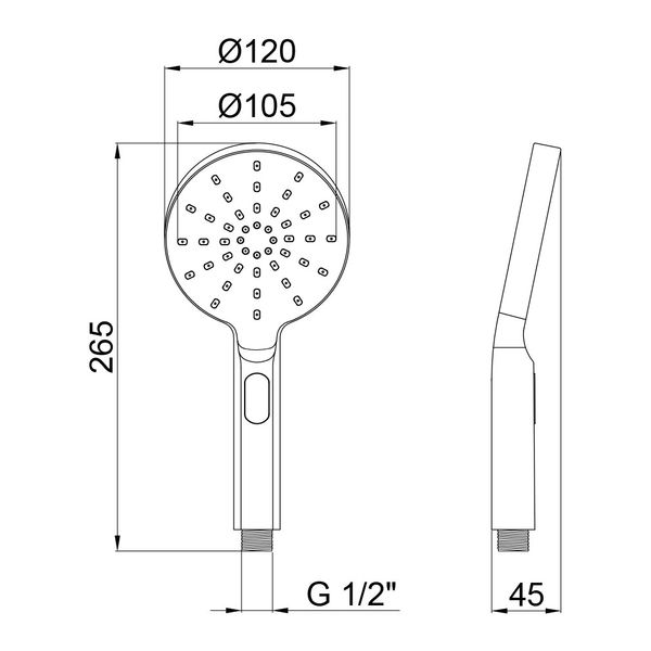 Лійка для ручного душу Qtap Rucni A121O3PCC QTRUCA121O3PCC фото