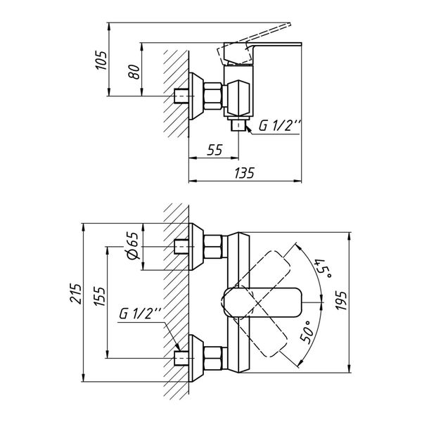 Змішувач для душу Qtap Pivonka 4013102C QTPIV4013102C фото