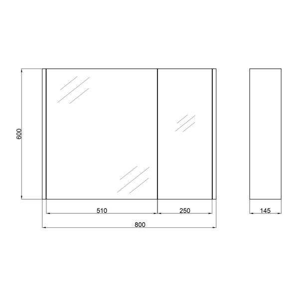 Дзеркальна шафа підвісна Qtap Scorpio 800х600 Graphite QT1477ZP802G QT1477ZP802G фото