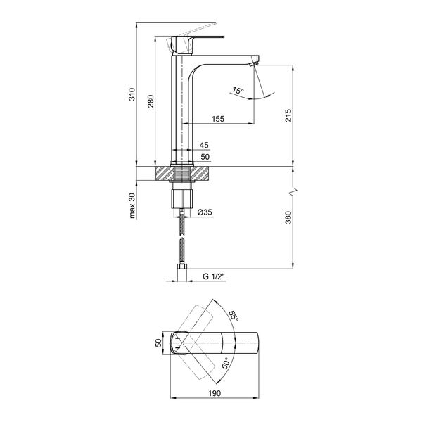 Змішувач для раковини Qtap Lipno 10H23101G QTLIPNO10H23101G фото