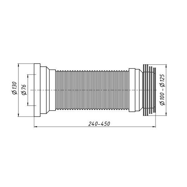 Гибкая труба для унитаза Lidz (WHI) 60 01 G001 01 длина 450 мм LIDZWHI6001G00101 фото